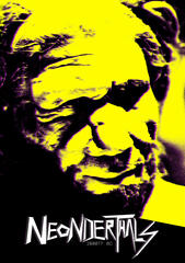 Cover of Neonderthals, a high-contrast yellow and black image of a Neanderthal